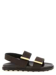 Tod’s Brown Calfskin Flat Sandals