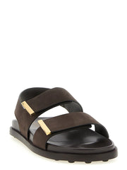 Tod’s Brown Calfskin Flat Sandals