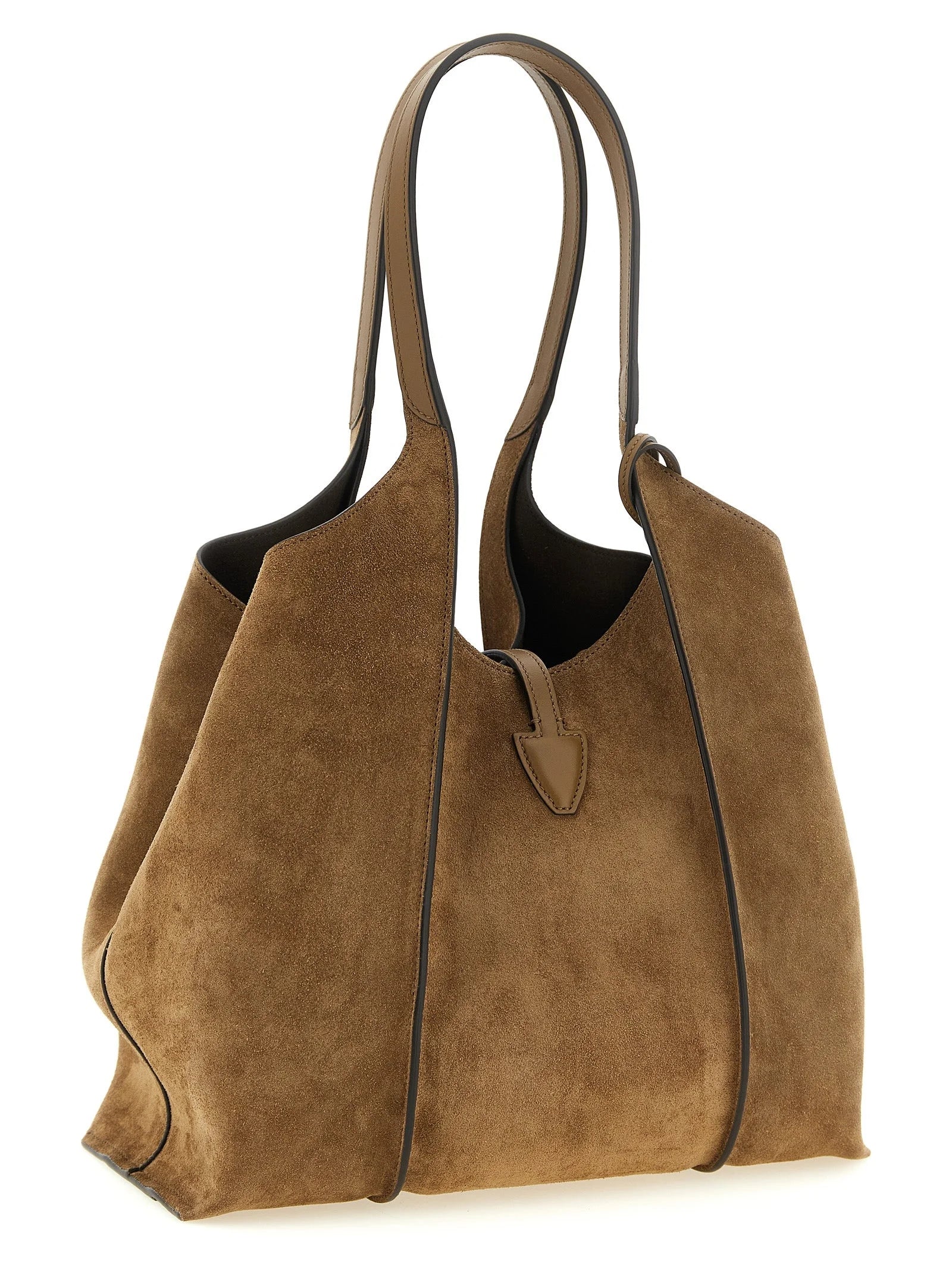 Τσάντα tote Tod’s από δέρμα μοσχαριού καφέ χρώματος