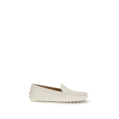 Tod’s Cream Calf Leather Bos Taurus Slip-On Loafers