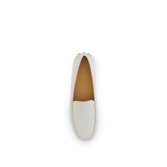 Tod’s Cream Calf Leather Bos Taurus Slip-On Loafers