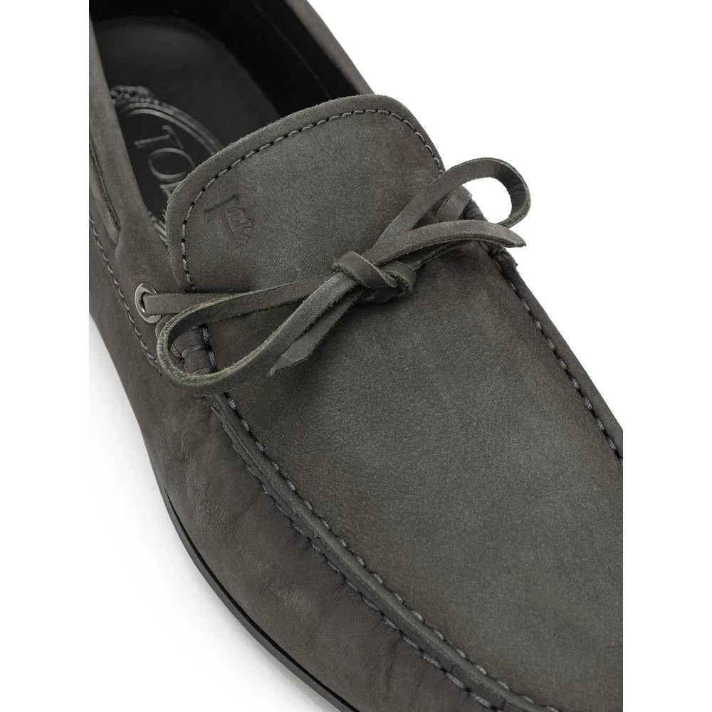 Tod’s Gray Nubuc Leather Moccassin - 7.5 - Flats