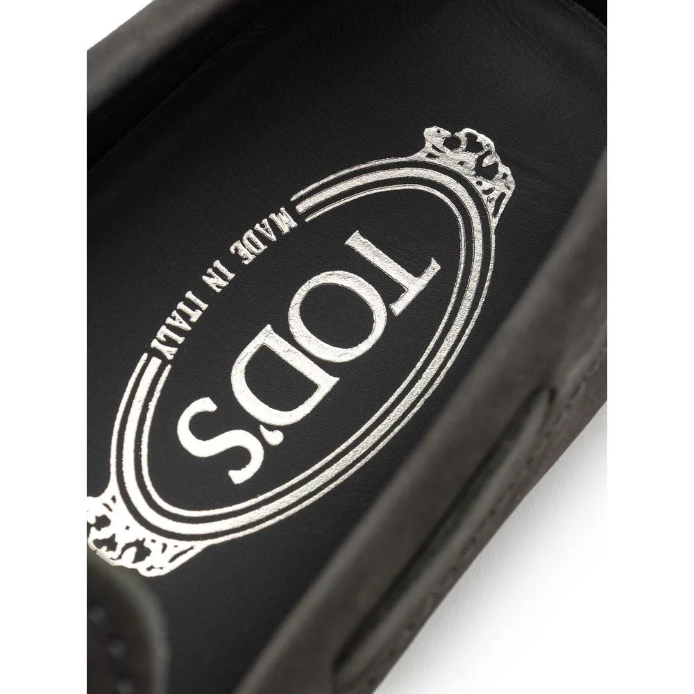 Tod’s Gray Nubuc Leather Moccassin - 7.5 - Flats