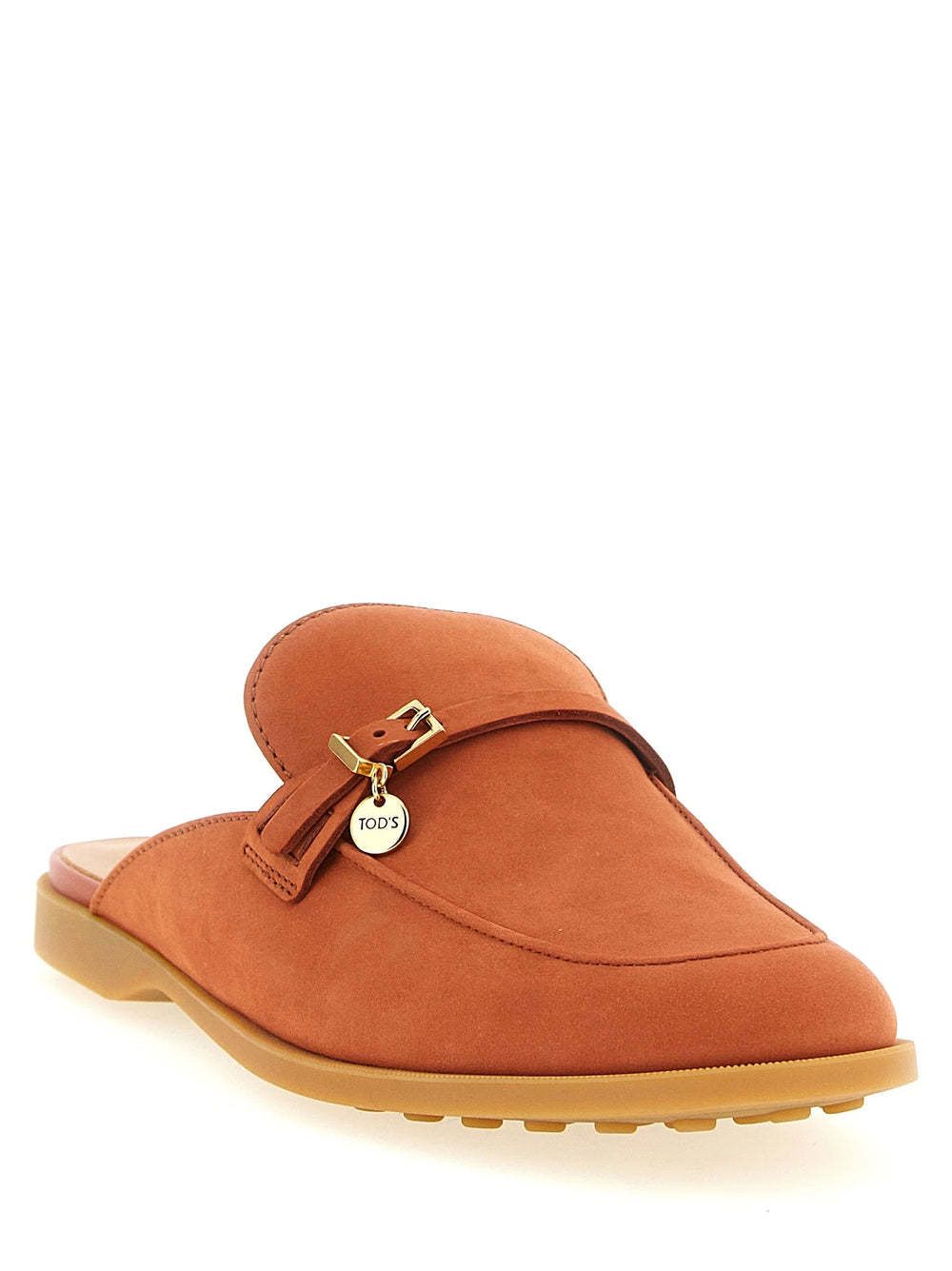 Tod’s Orange Calfskin Mules