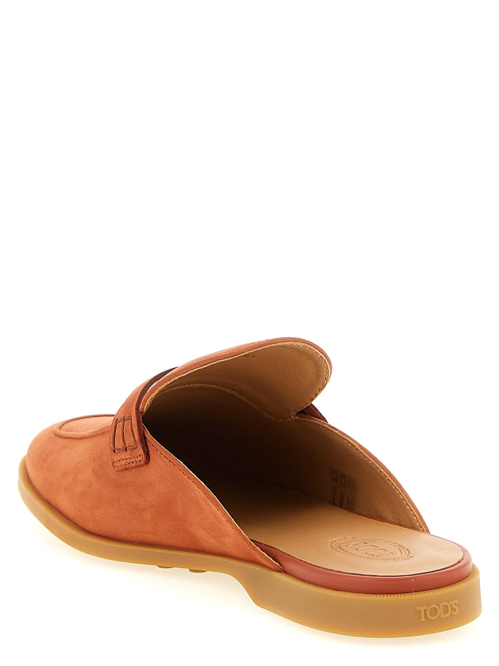 Tod’s Orange Calfskin Mules