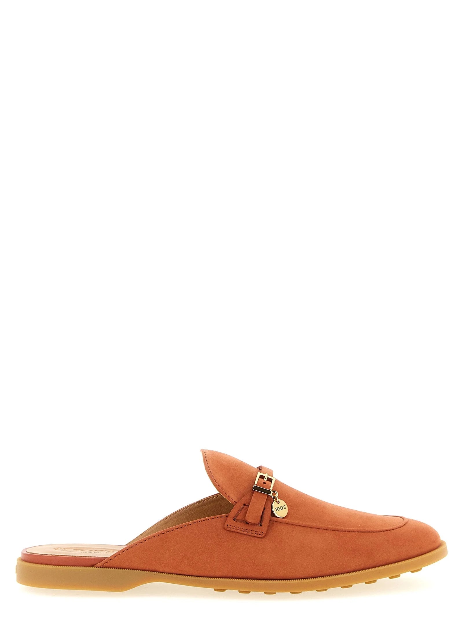 Tod’s Orange Calfskin Mules