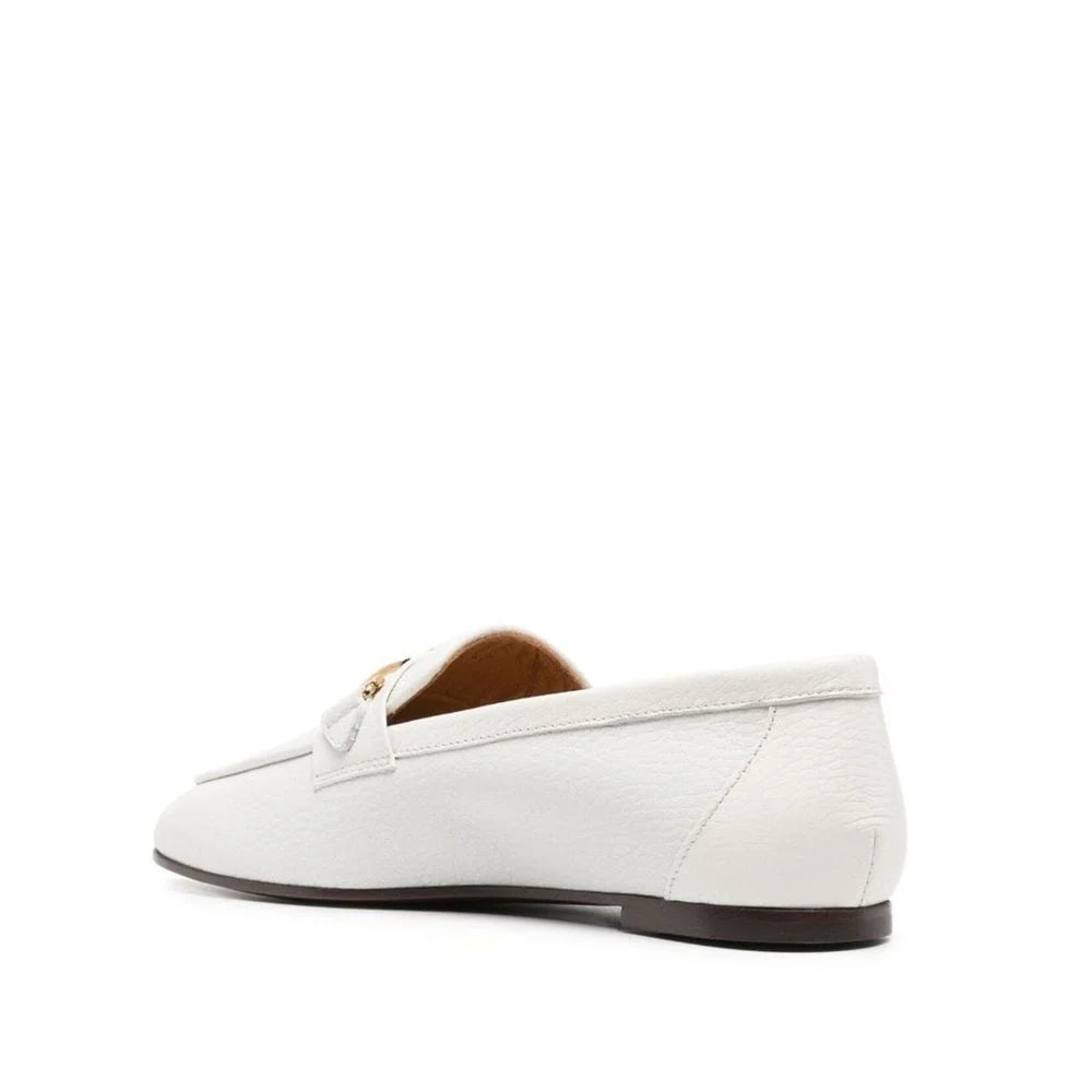 Tod’s White Calfskin Slip-On Loafers