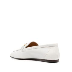 Tod’s White Calfskin Slip-On Loafers