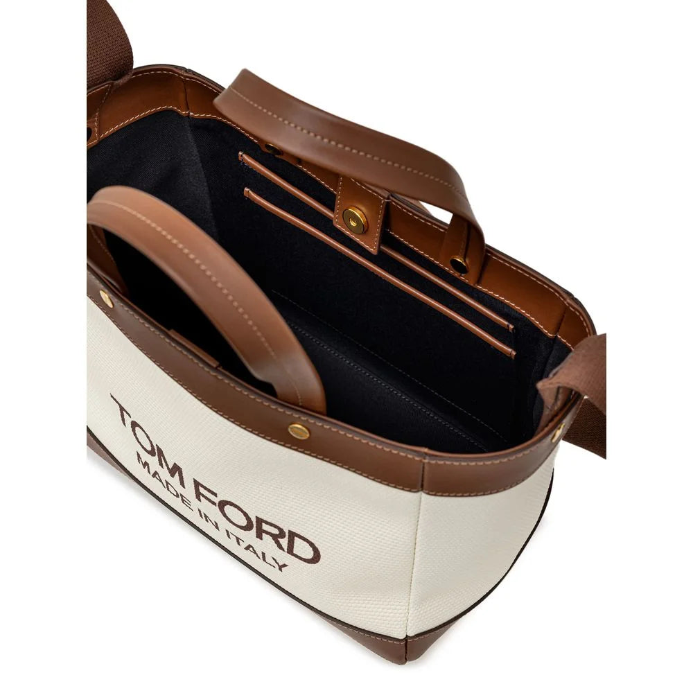 Tom Ford Beige Cotton Tote Bag - Tote Bags