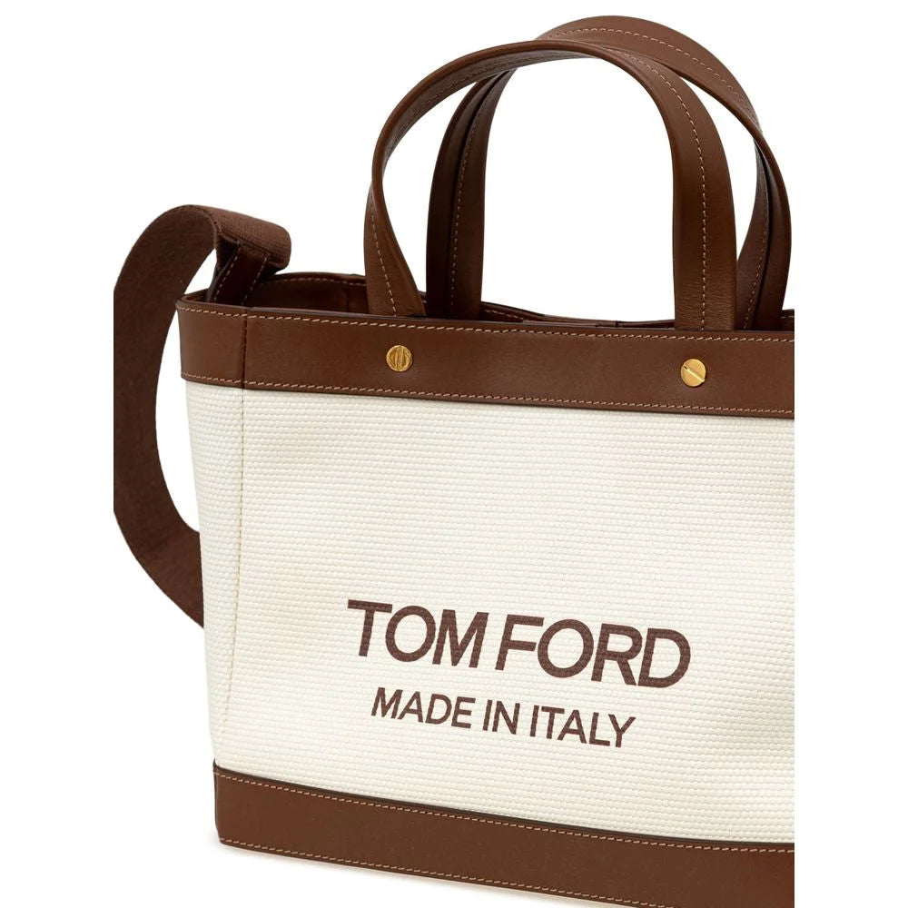 Tom Ford Beige Cotton Tote Bag - Tote Bags