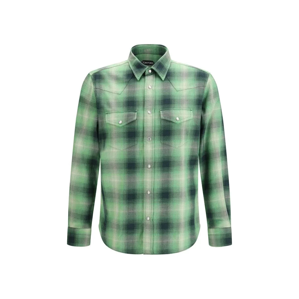 Tom Ford Bicolor Cotton Pattern Shirt - 40