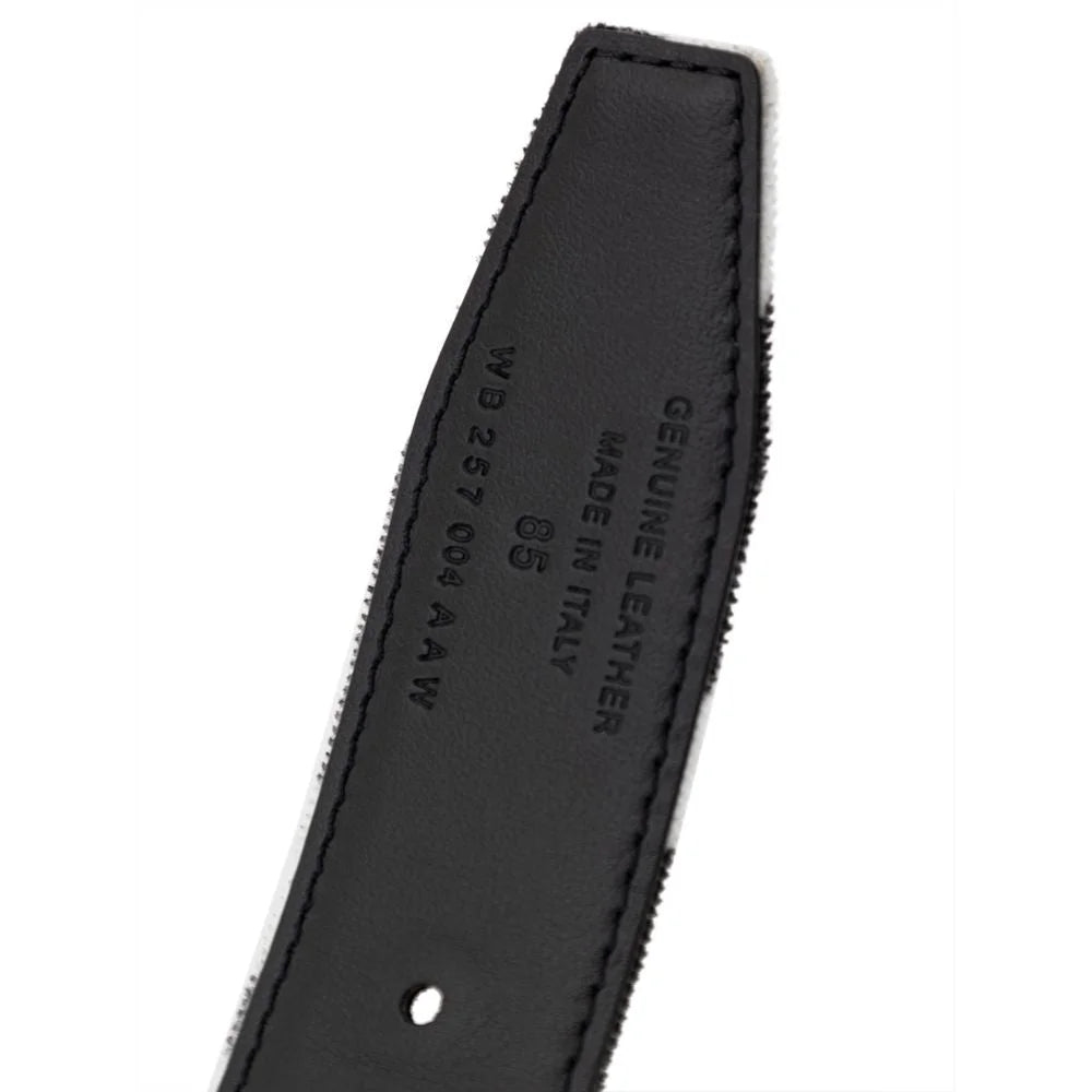 Cinturón de cuero blanco y negro Tom Ford