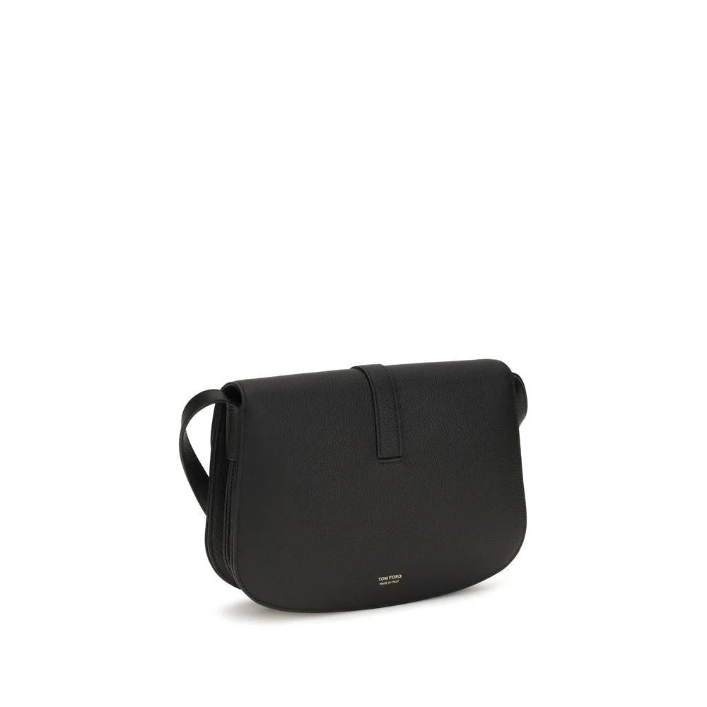 Tom Ford Black Calf Leather Bos Taurus Shoulder Bag