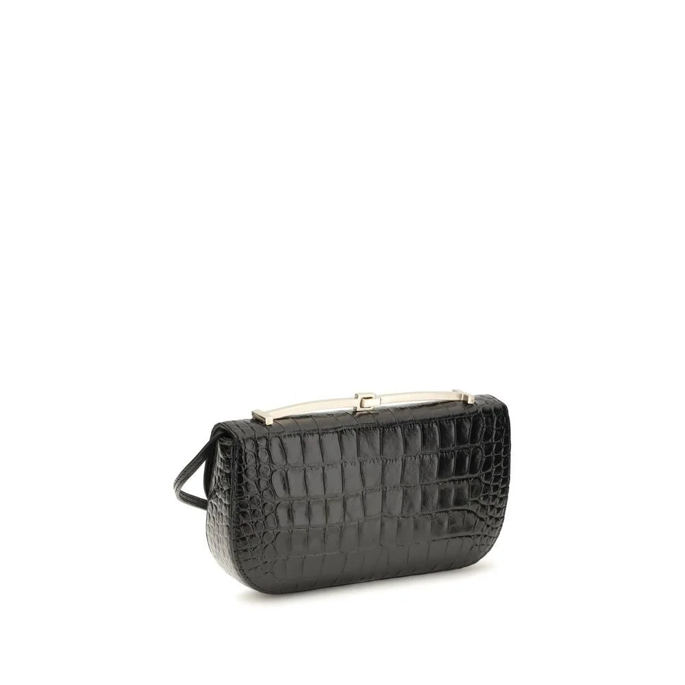Tom Ford Black Calf Leather Bos Taurus Shoulder Bag