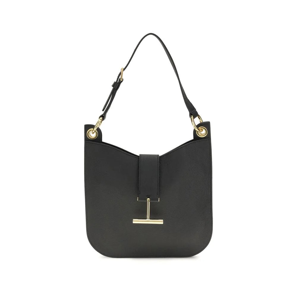 Tom Ford Black Calf Leather Bos Taurus Shoulder Bag
