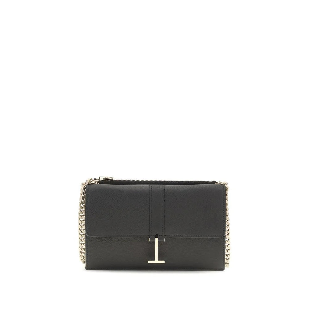 Sac bandoulière en cuir de veau noir Tom Ford Bos Taurus