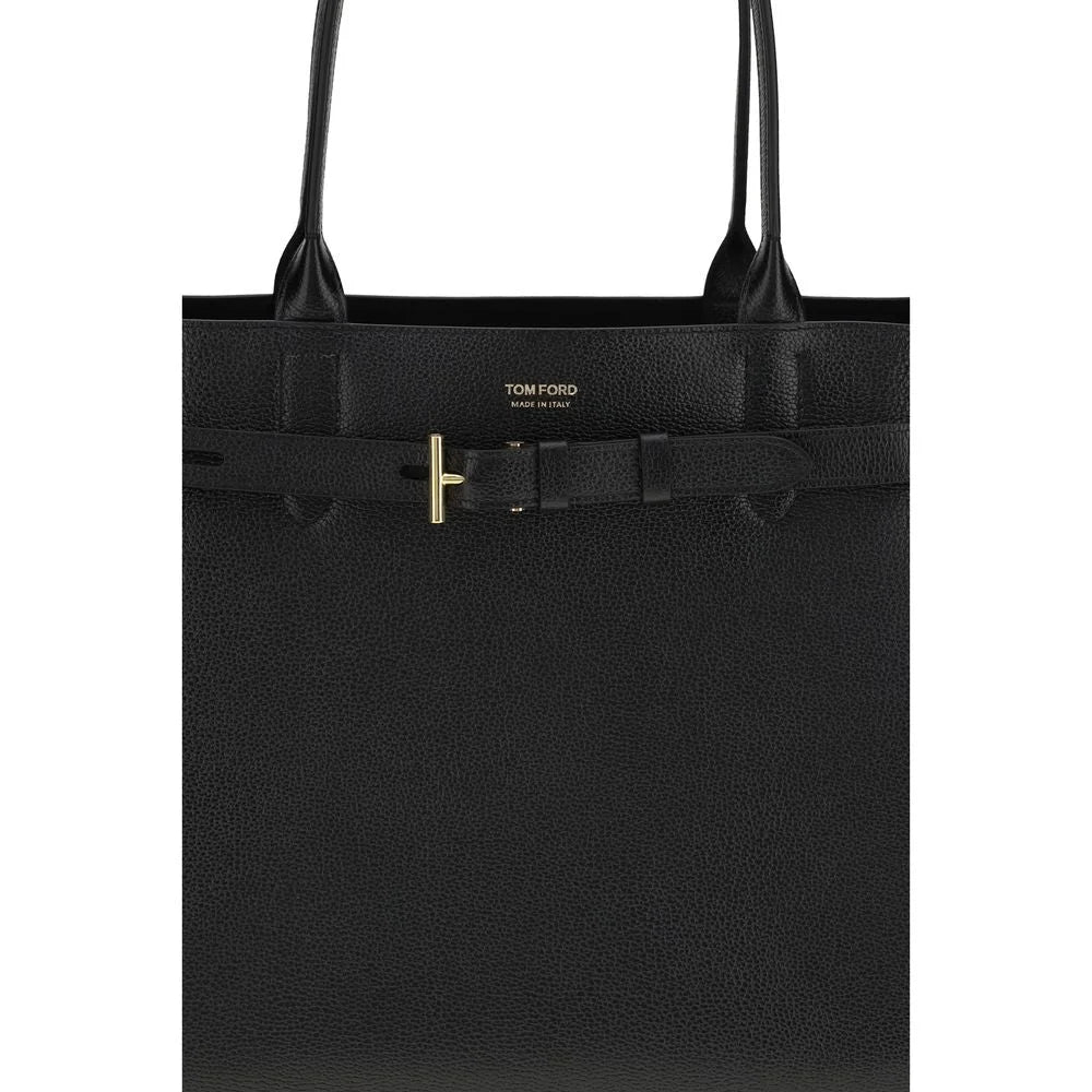 Tom Ford Black Calf Leather Bos Taurus Shoulder Bag