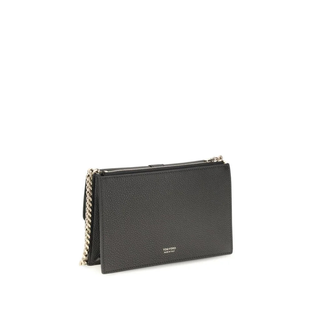 Tom Ford Black Calf Leather Bos Taurus Shoulder Bag