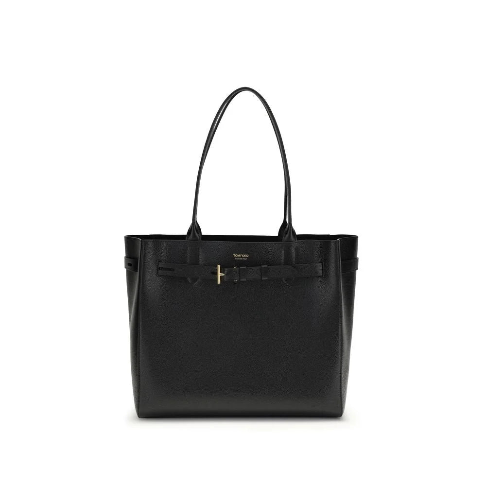 Tom Ford Black Calf Leather Bos Taurus Shoulder Bag - Shoulder Bags