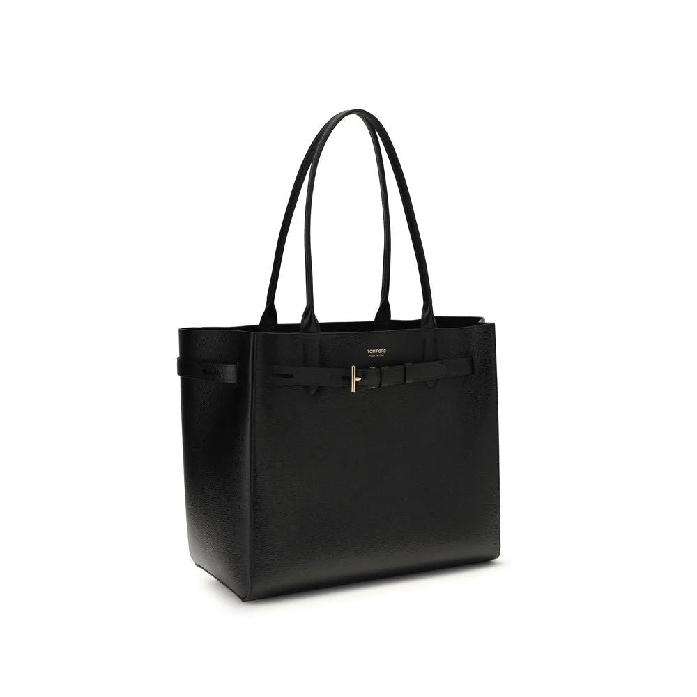 Tom Ford Black Calf Leather Bos Taurus Shoulder Bag - Shoulder Bags