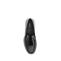 Tom Ford Black Calf Leather Bos Taurus Slip-On Loafers