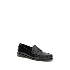 Tom Ford Black Calf Leather Bos Taurus Slip-On Loafers