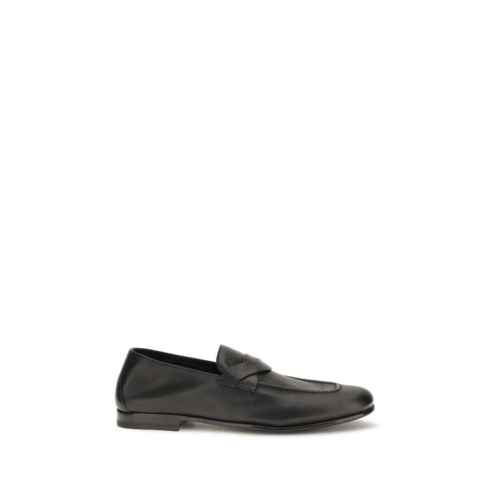 Tom Ford Black Calf Leather Bos Taurus Slip-On Loafers - EU41/US8