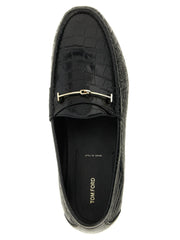 Tom Ford Black Calfskin Slip-On Loafers