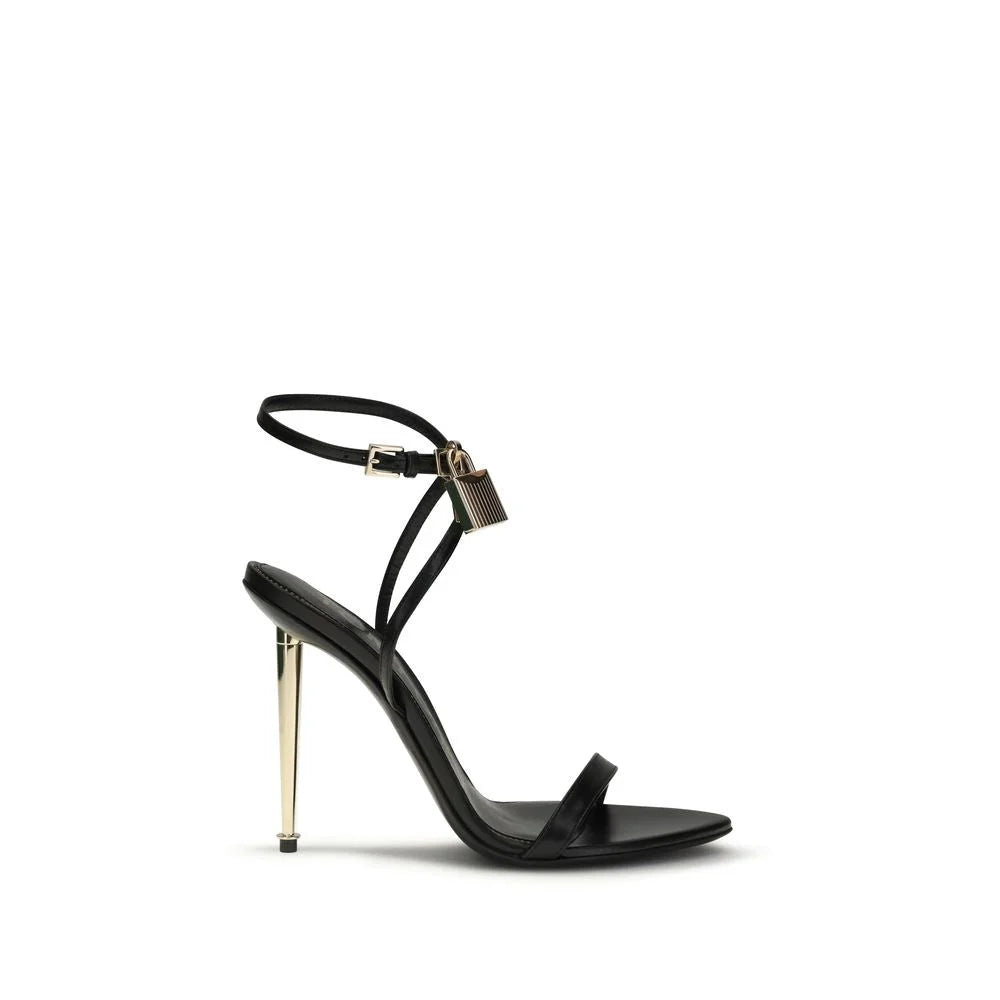Tom Ford Black Goatskin Stiletto Heel Sandals - EU37/US7