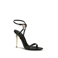 Tom Ford Black Goatskin Stiletto Heel Sandals - EU37/US7