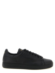 Tom Ford Black Leather Low Top Sneakers