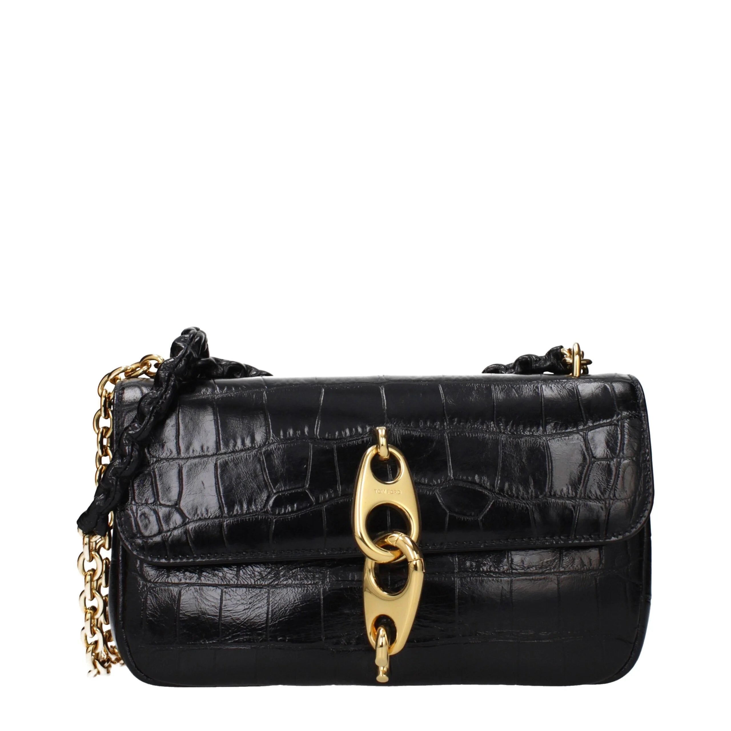 Tom Ford Black Leather Shoulder Bag