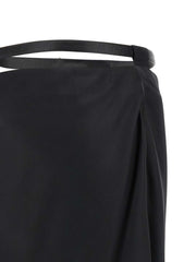 Tom Ford Black Silk Midi Skirt