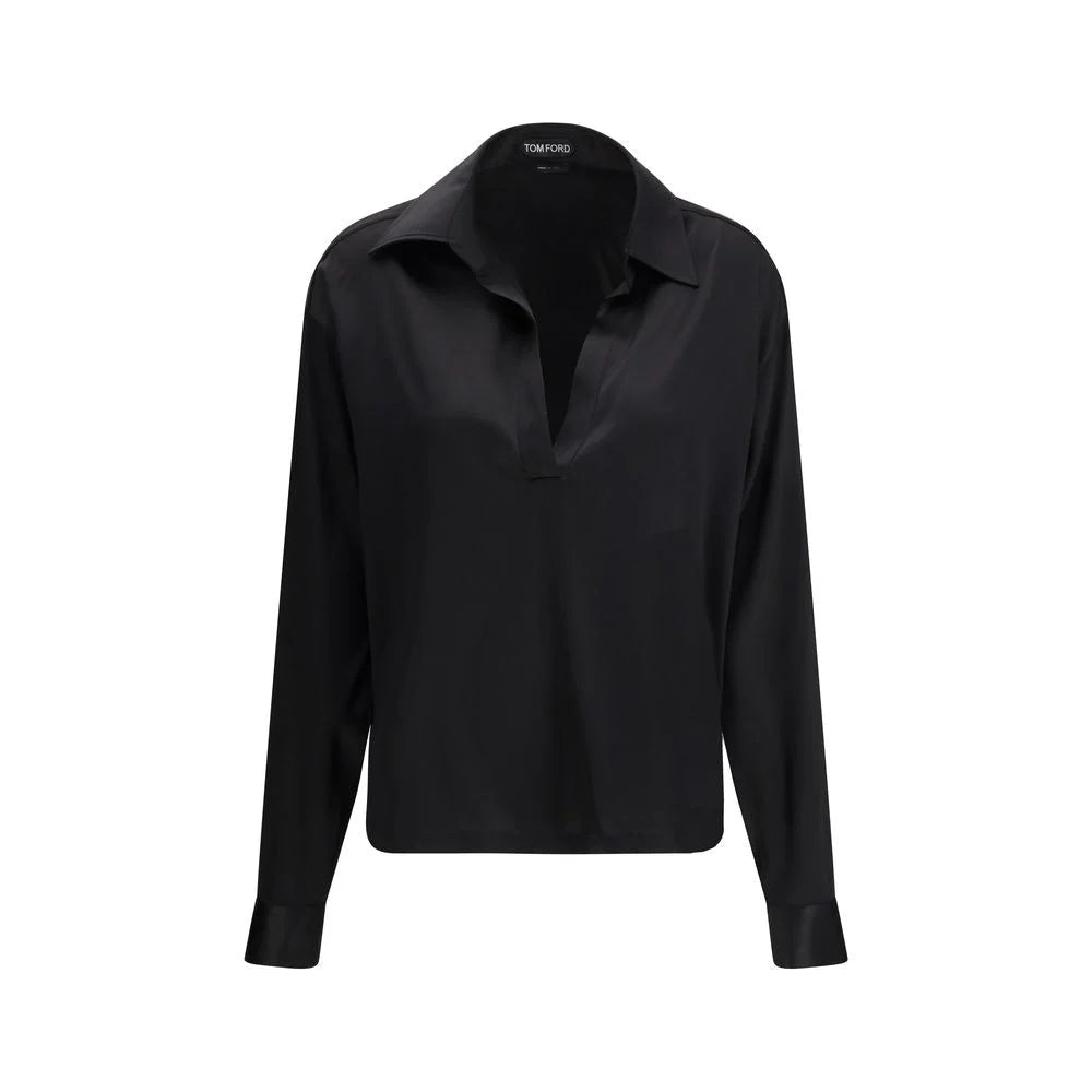 Tom Ford Black Silk Polo Shirt