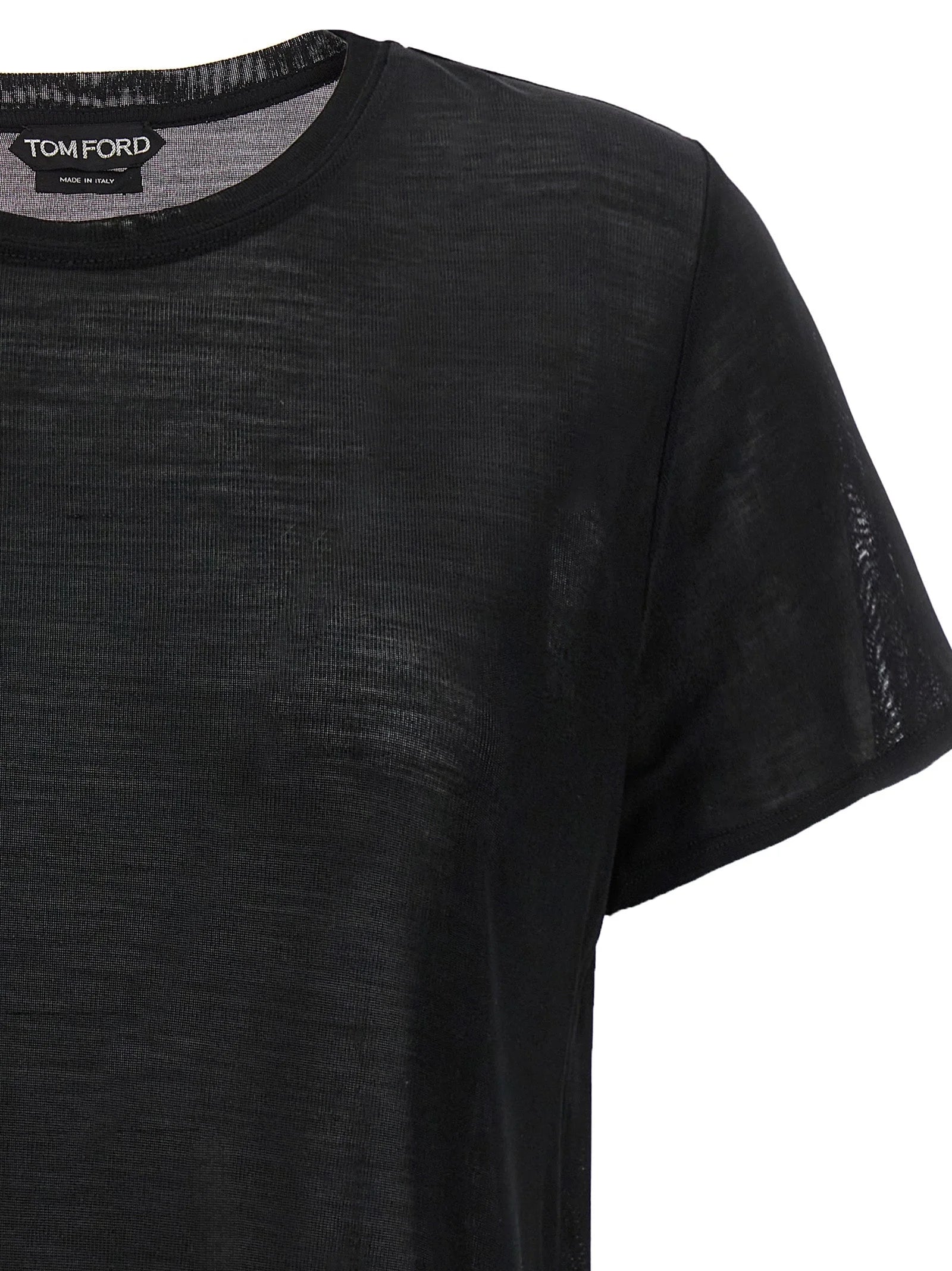Tom Ford Schwarzes Seiden-T-Shirt - IT46