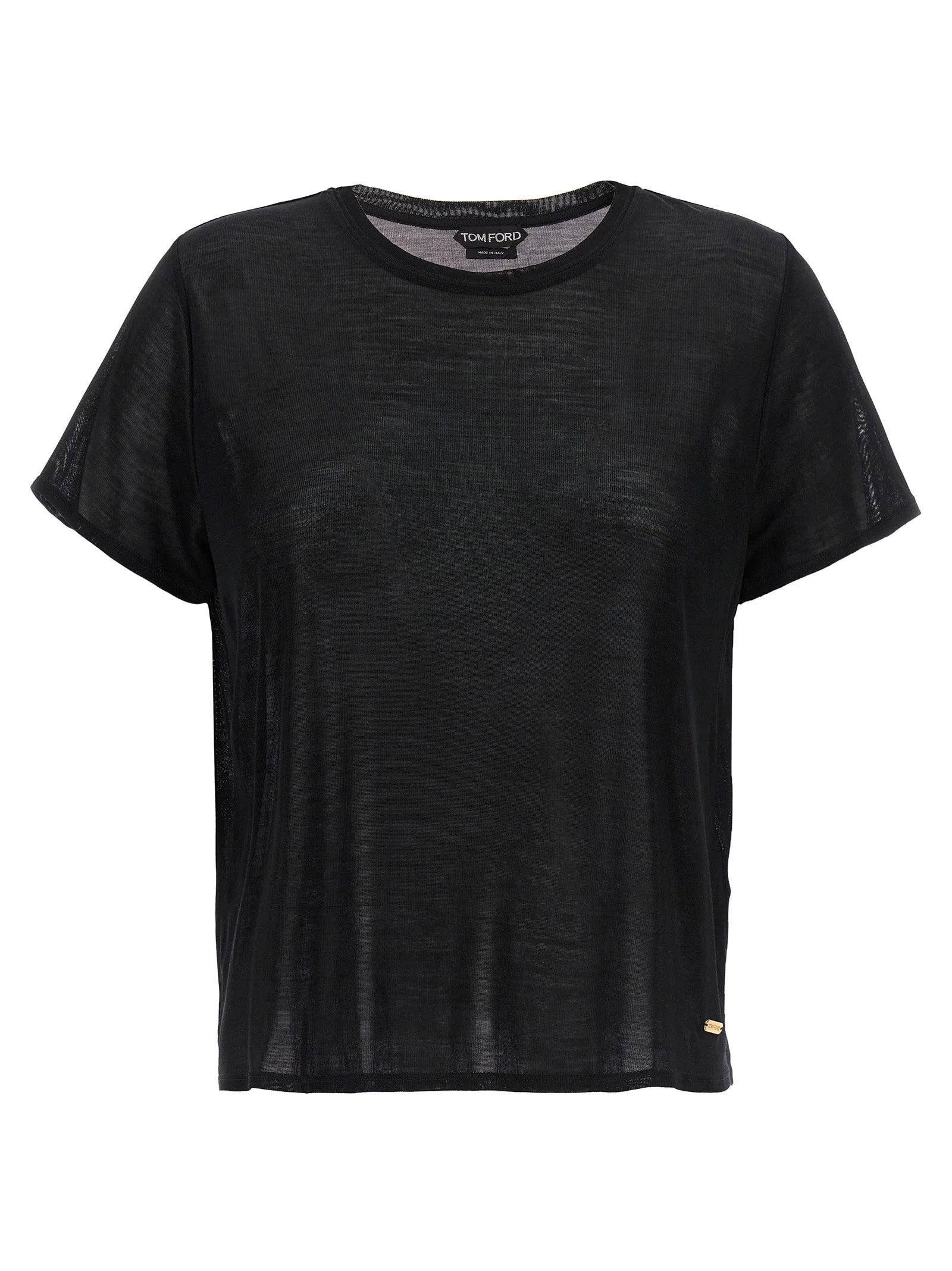 Tom Ford Schwarzes Seiden-T-Shirt - IT46