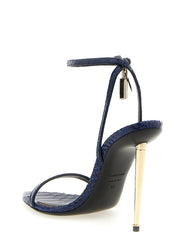 Tom Ford Blue Calfskin Stiletto Heel Sandals