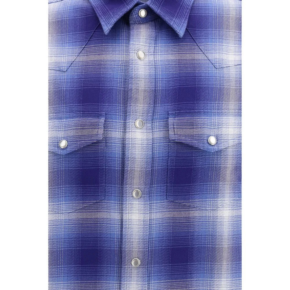 Tom Ford Blue Cotton Pattern Shirt