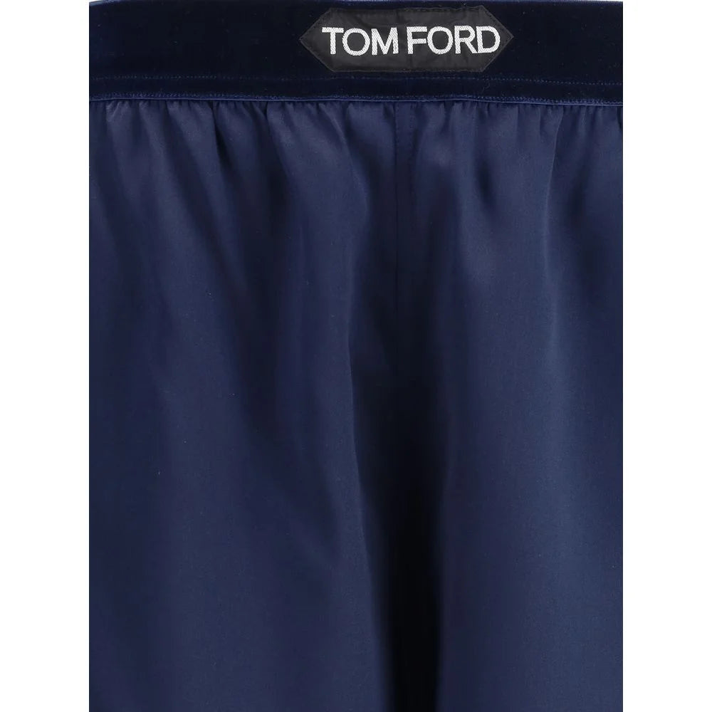 Tom Ford Blue Silk Bermuda Shorts - S