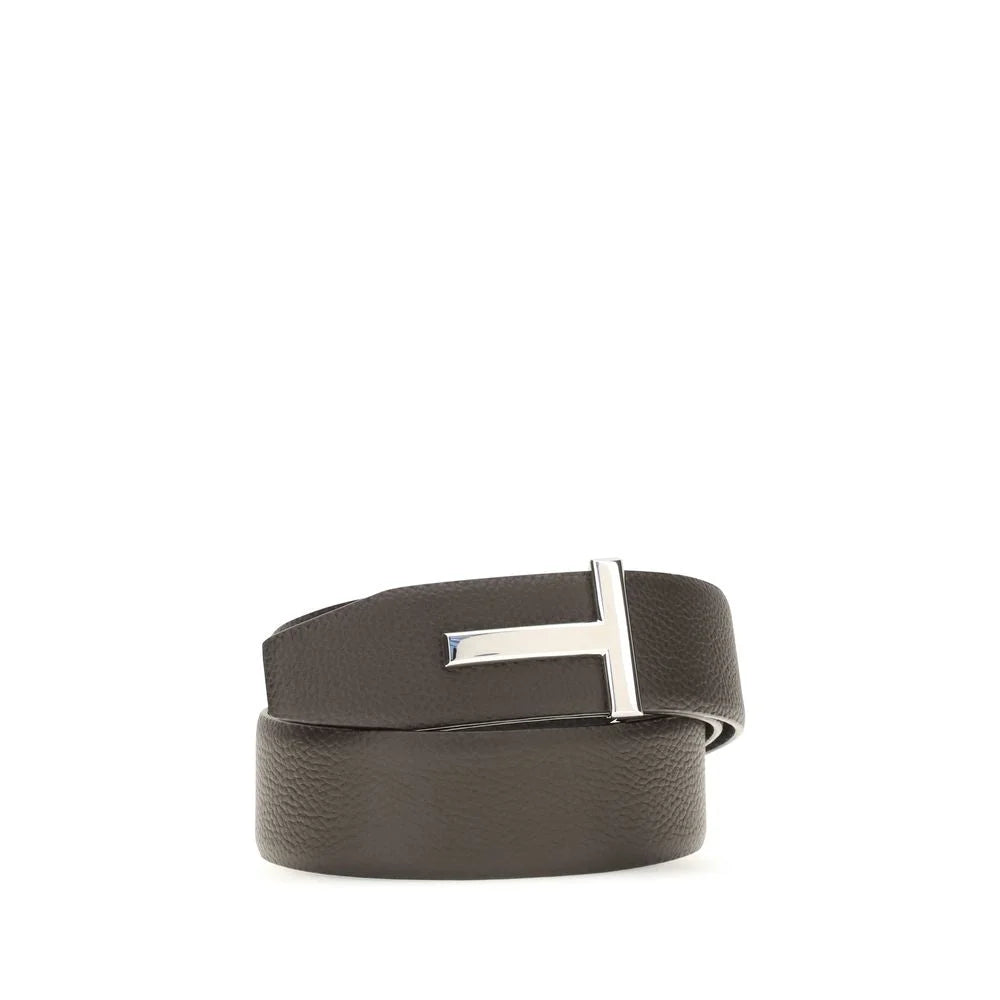 Tom Ford Brown Calf Leather Bos Taurus Belt - 85 cm / 34 Inches