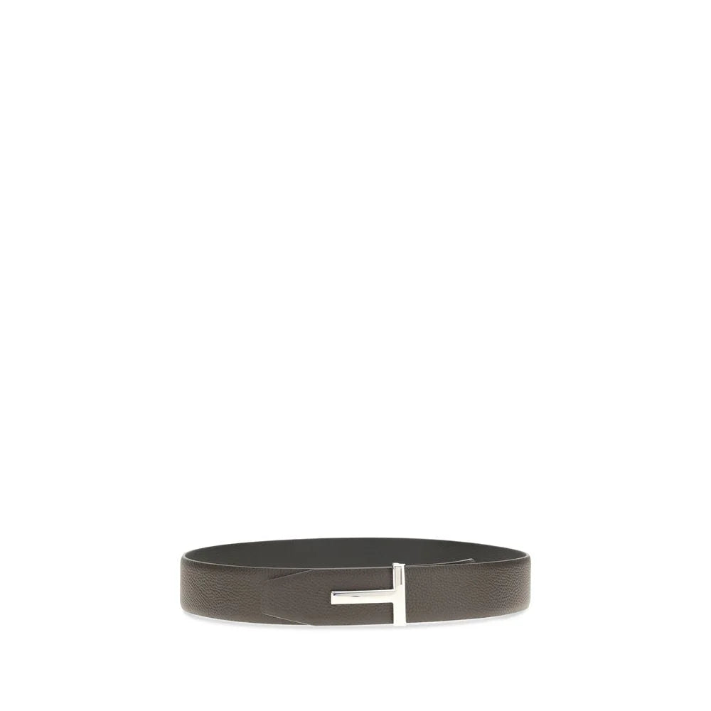 Tom Ford Brown Calf Leather Bos Taurus Belt - 85 cm / 34 Inches