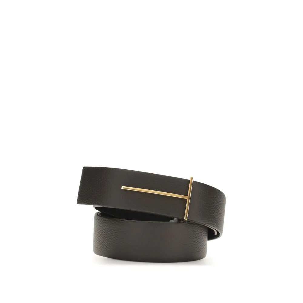 Tom Ford Brown Calf Leather Bos Taurus Regular Belt - 105 cm / 42 Inches