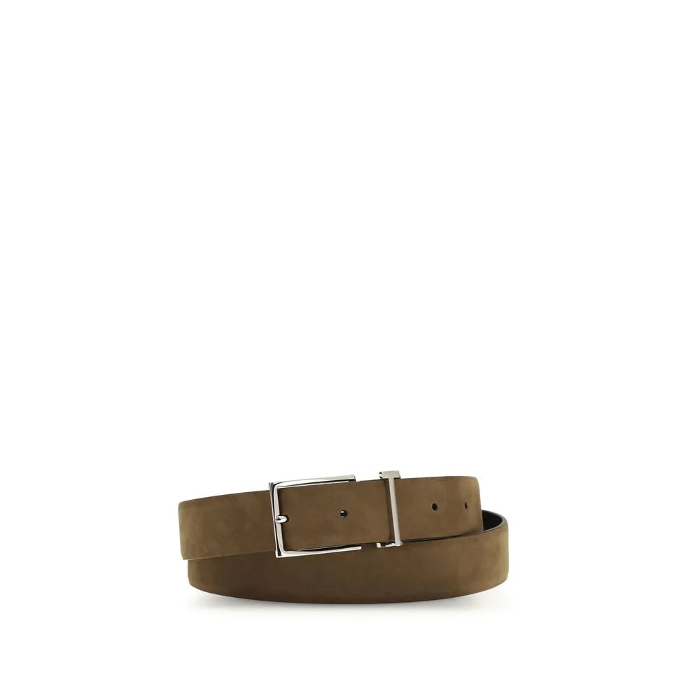 Tom Ford Brown Calf Leather Bos Taurus Regular Belt - 85 cm / 34 Inches