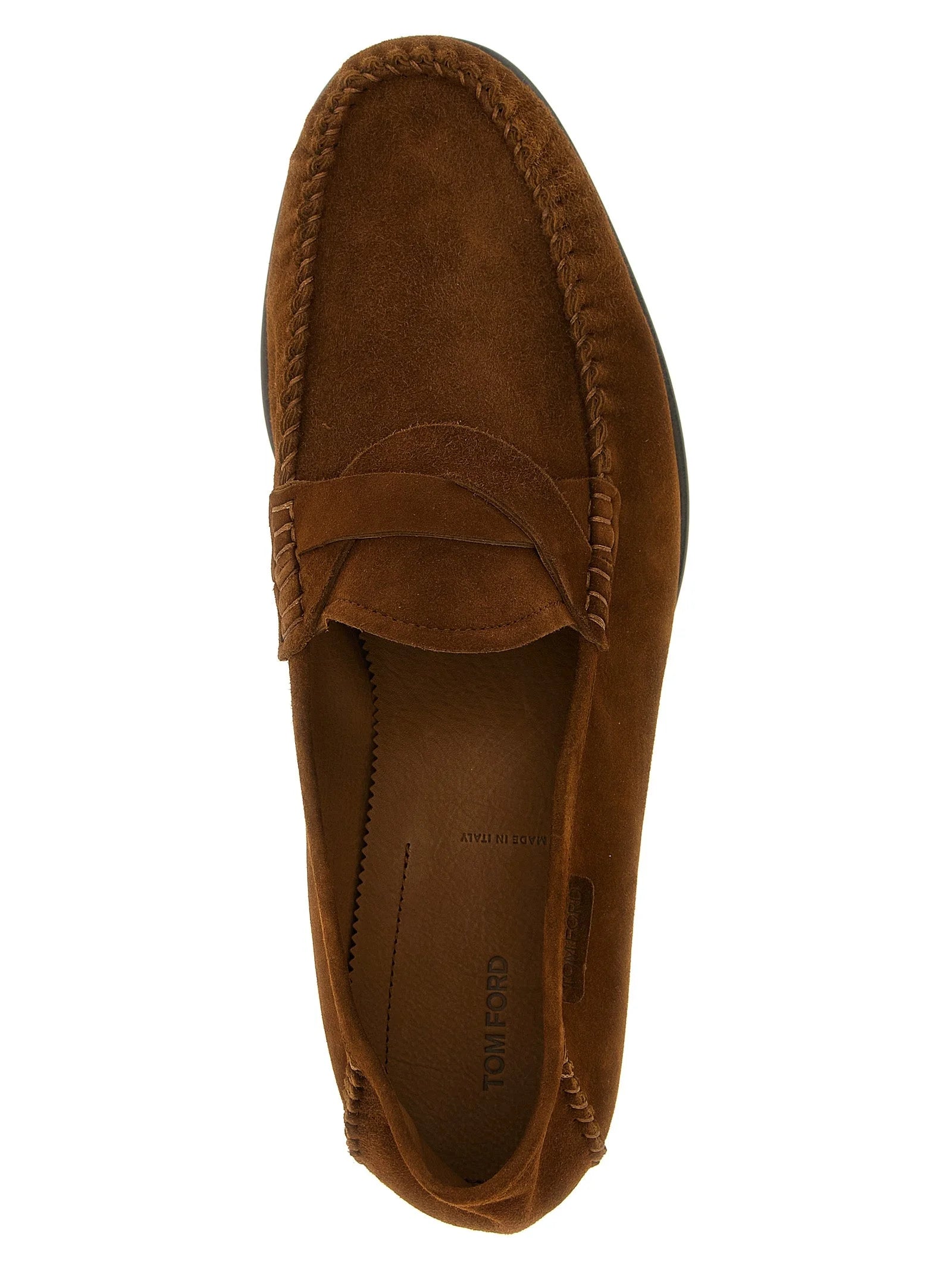 Tom Ford Brown Suede Leather Slip-On Loafers - EU45/US12