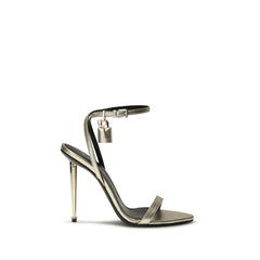 Tom Ford Gold Goatskin Stiletto Heel Sandals - EU37/US7