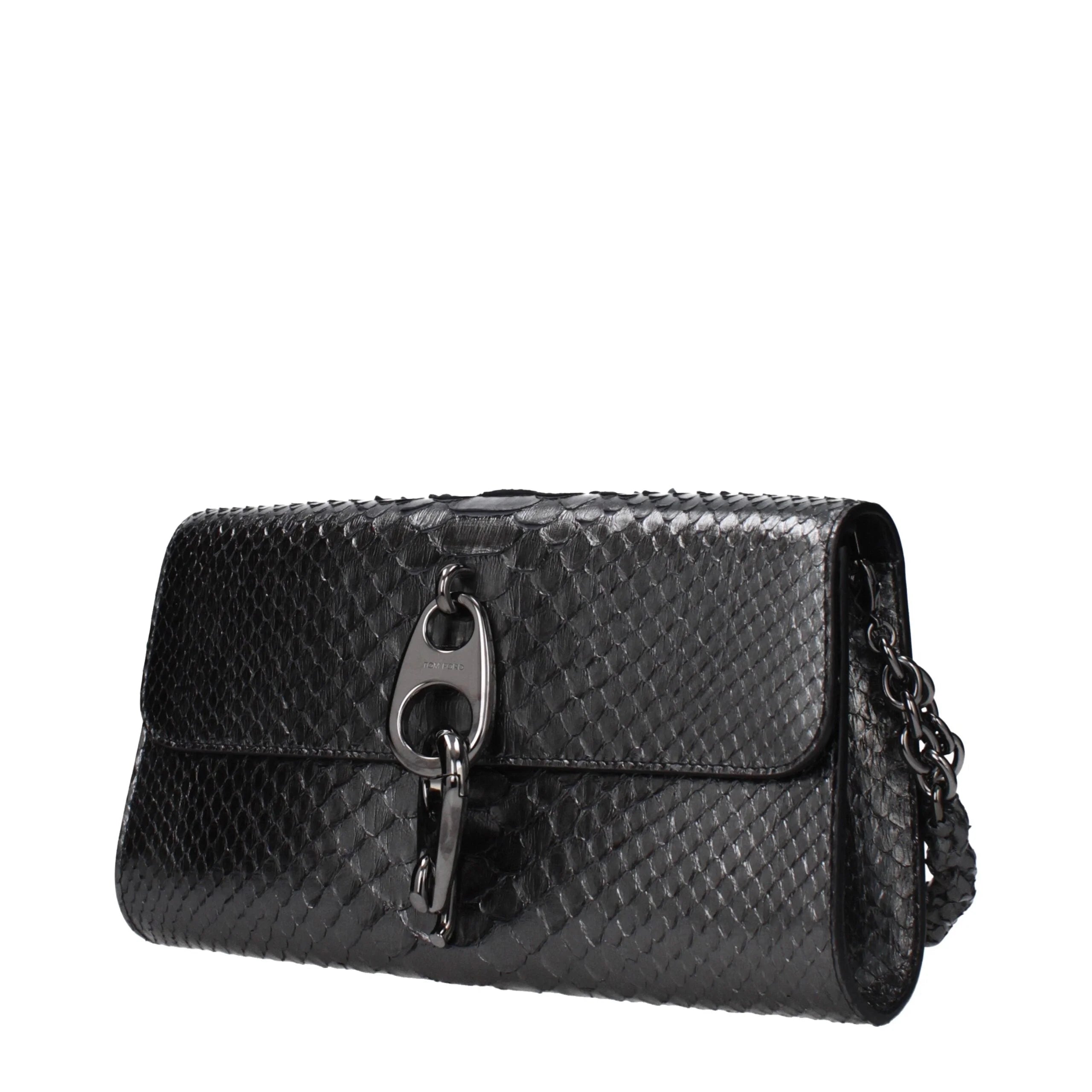 Tom Ford Graue Clutch aus Leder