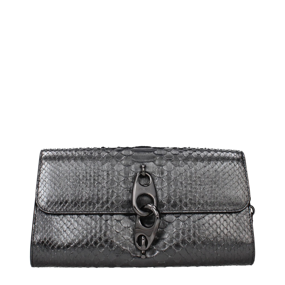 Tom Ford Graue Clutch aus Leder