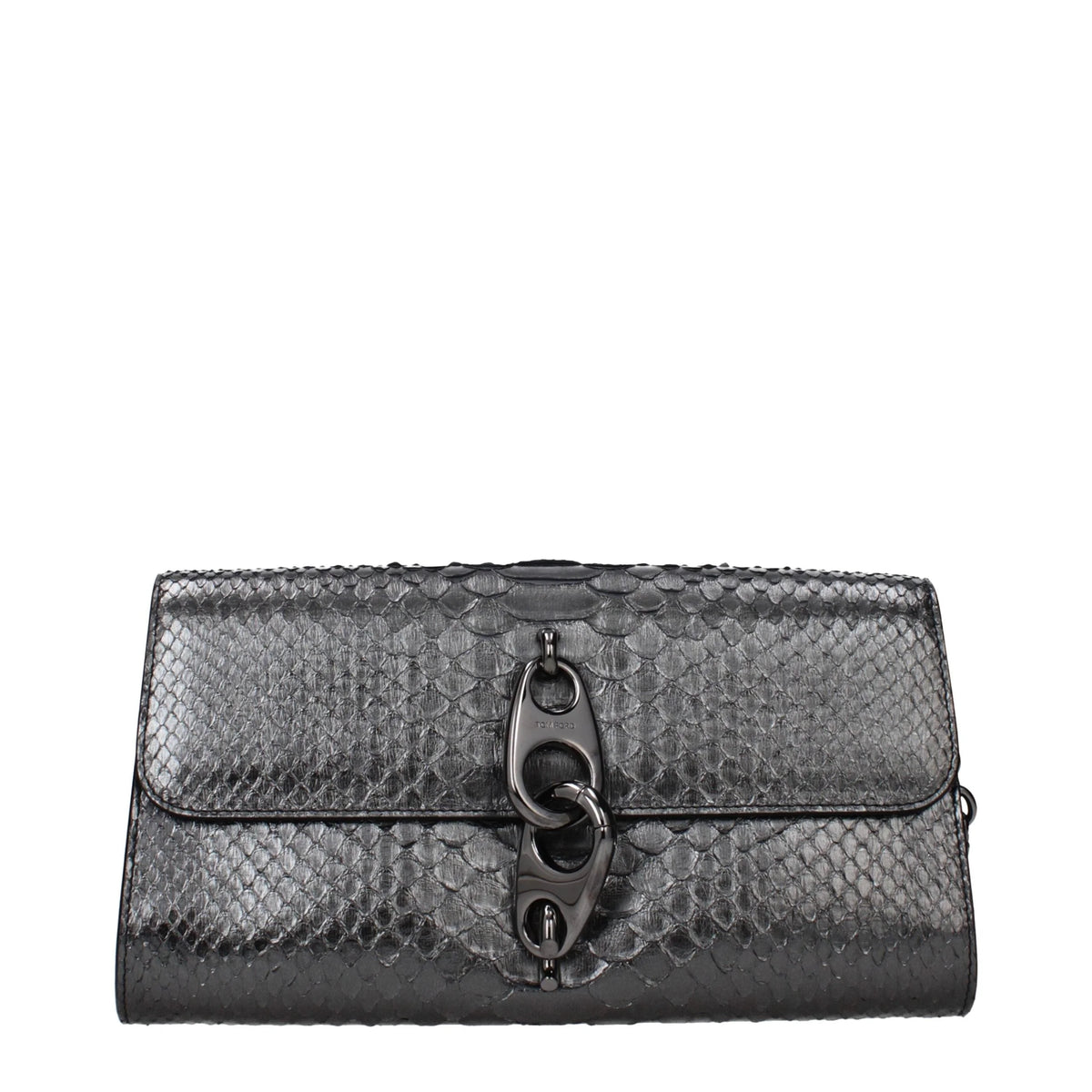 Tom Ford Graue Clutch aus Leder