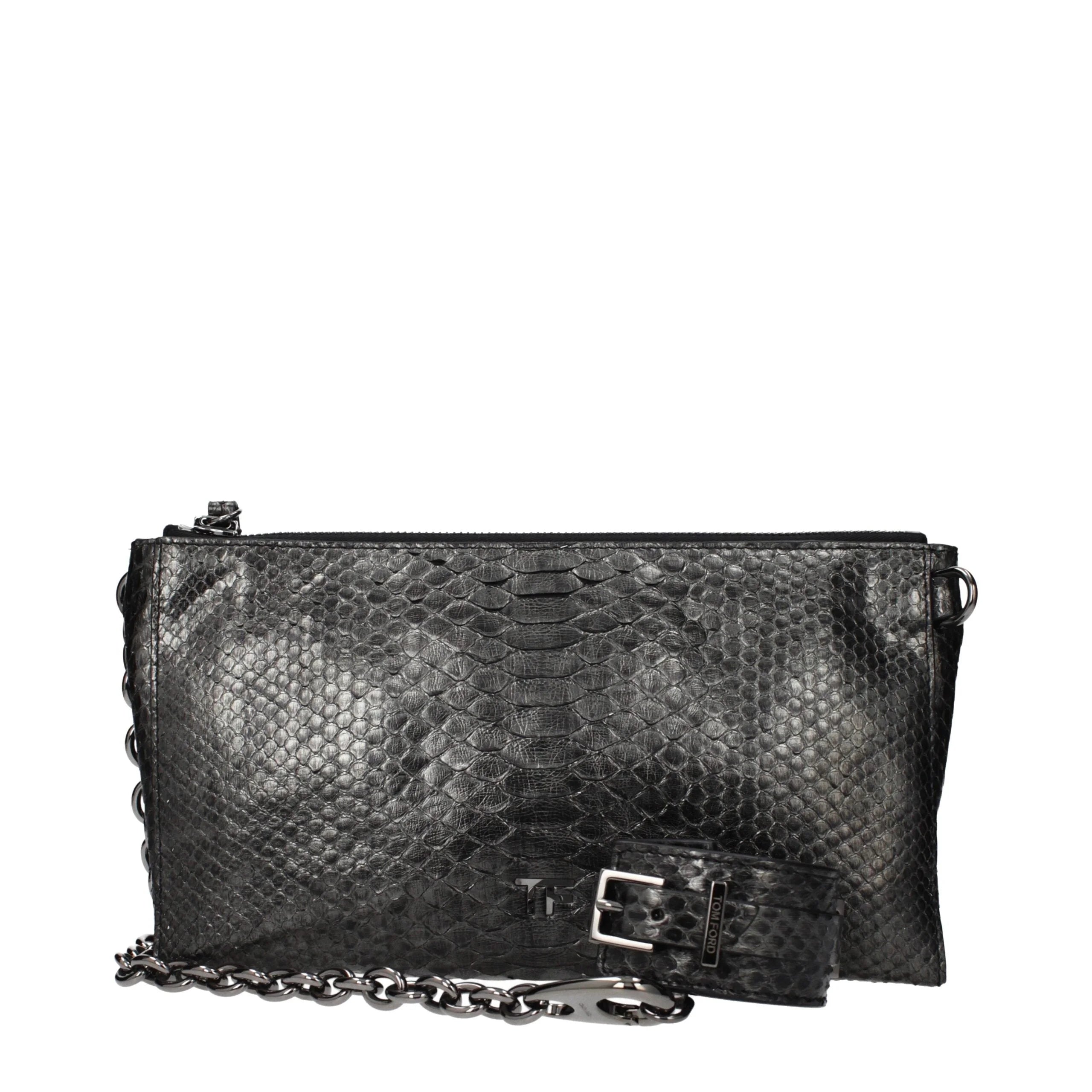 Sac à main en cuir gris Tom Ford