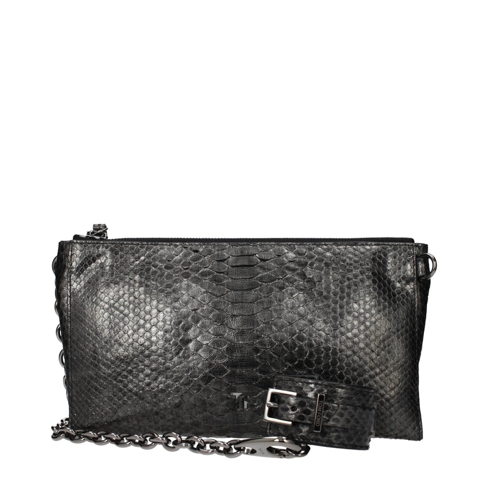 Sac à main en cuir gris Tom Ford